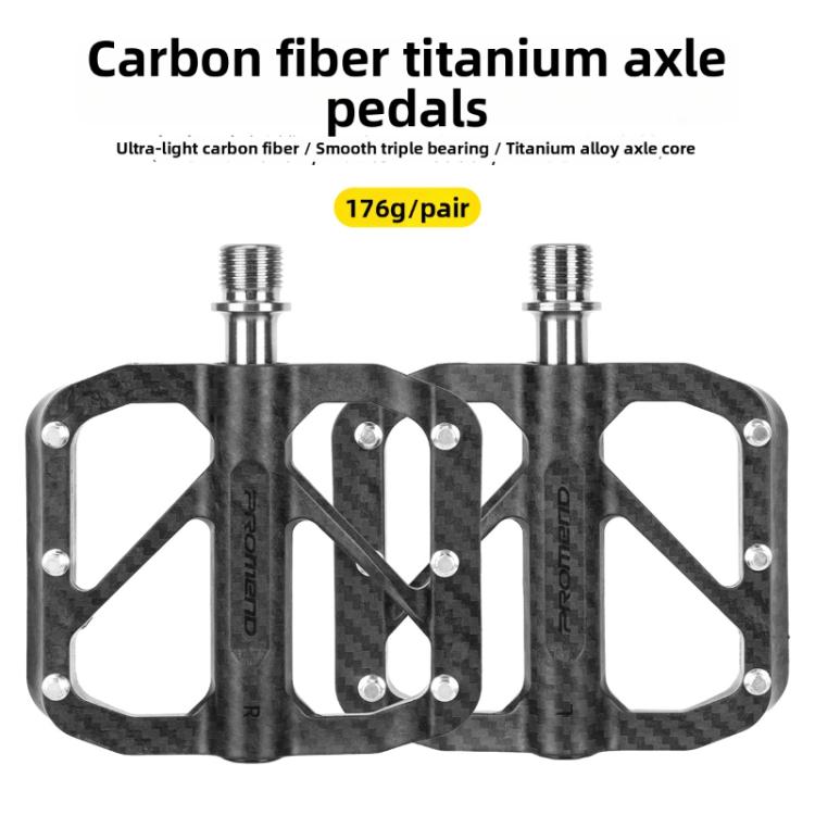 PROMEND PD-M86-CF-TI Carbon Fiber Bike Pedals with Titanium Alloy Spindle and Sealed Triple Bearings