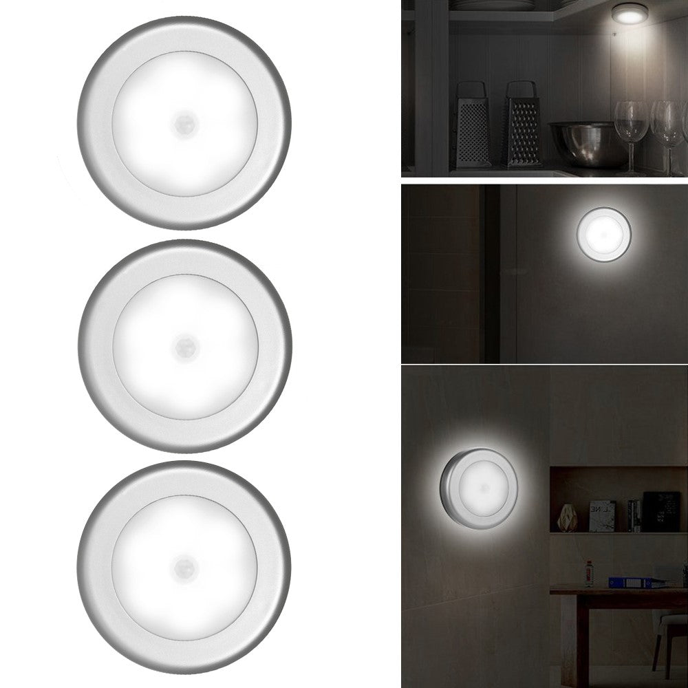 3Pcs/Set Ultra-bright Magnetic Motion Sensor LED Night Light Self-adhesive Kitchen Living Room Light Lamp