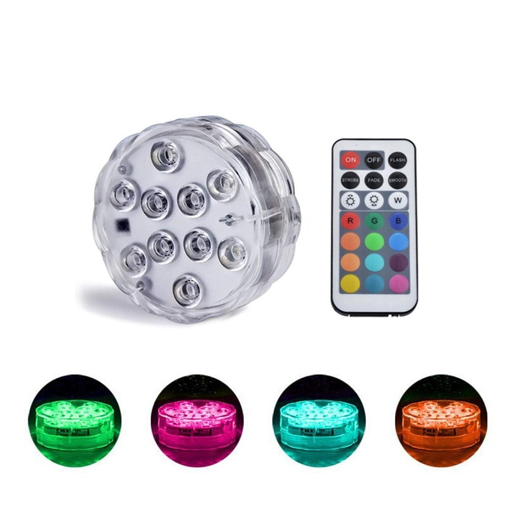 LED Lights with Remote Waterproof Underwater LED Lights Pad Battery Operated