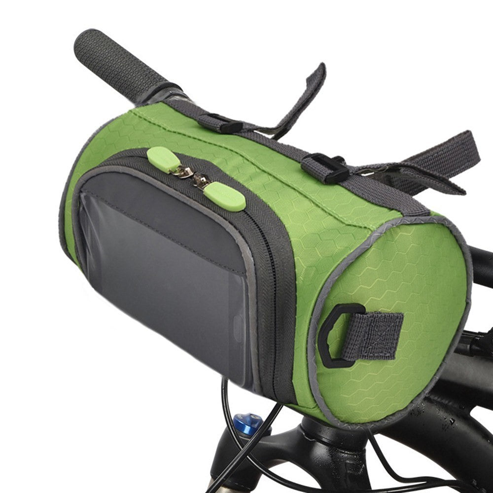 Bike Handlebar Bag Bike Bucket Bag with Touch Screen Waterproof Bicycle Front Storage Bag Large Capacity Cycling Front Pack