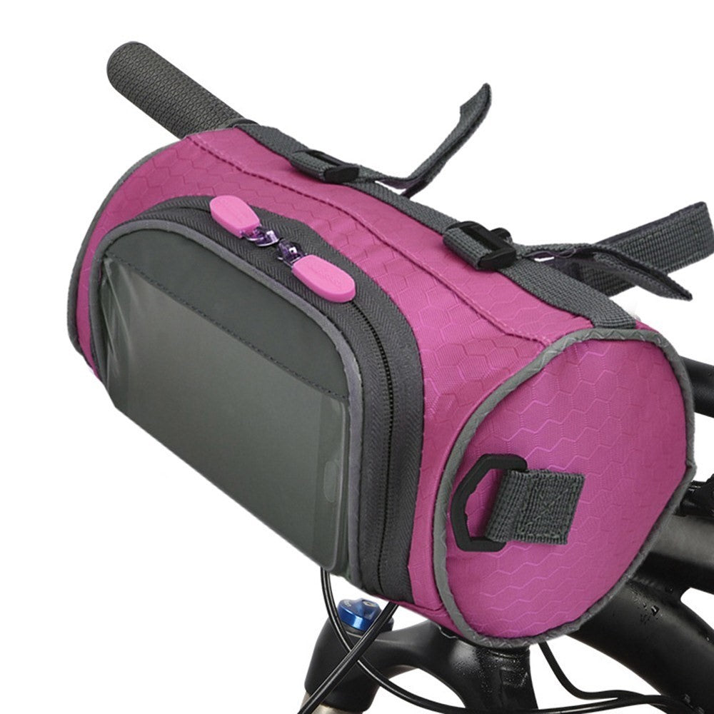Bike Handlebar Bag Bike Bucket Bag with Touch Screen Waterproof Bicycle Front Storage Bag Large Capacity Cycling Front Pack