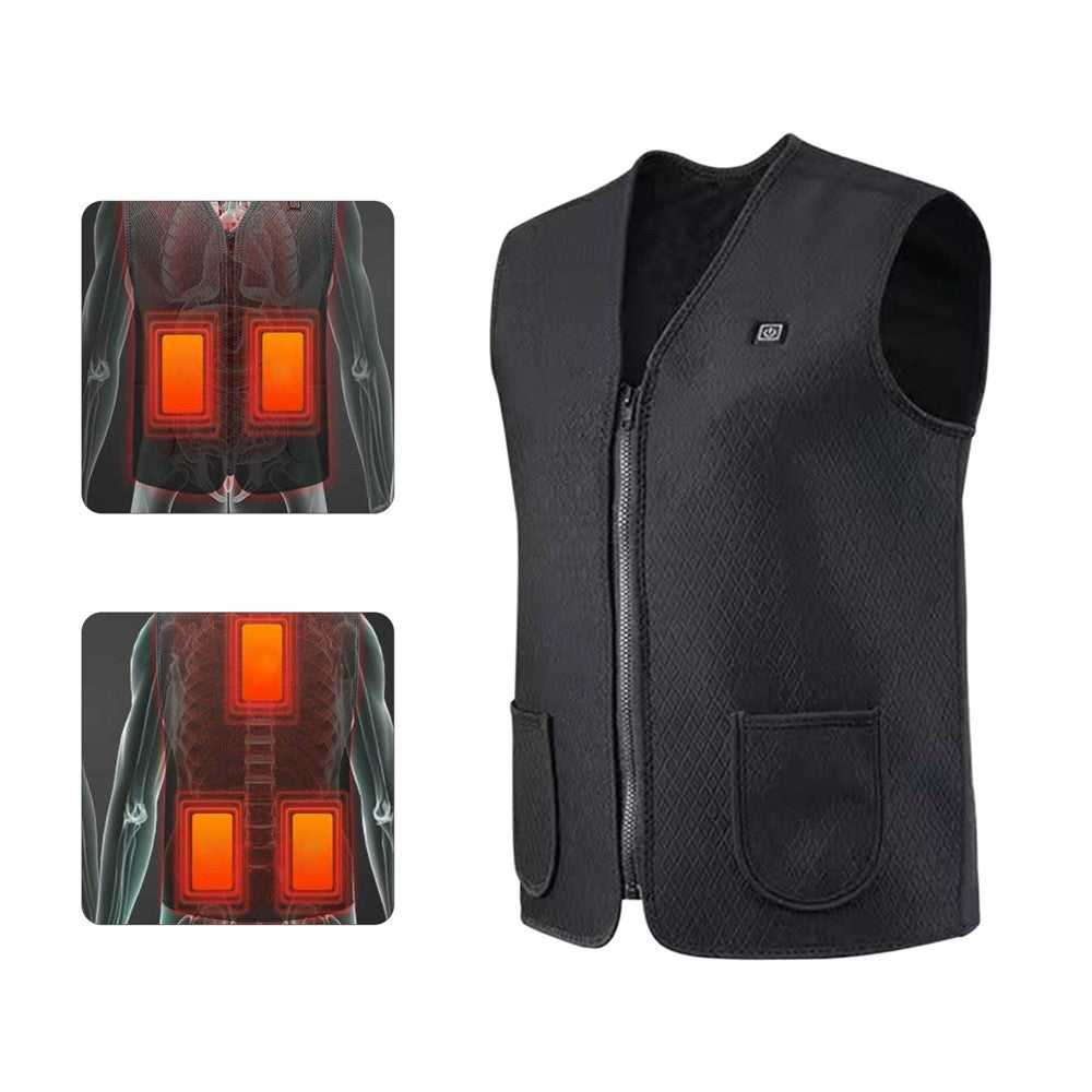 Men Heated Vest Winter Warm Heated Vest Heating Jacket Light USB Electric Warm Clothes for Outdoor Running Cycling Biking Driving Hiking Battery Not Included