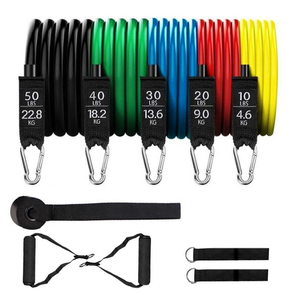 11Pcs/Set Fitness Puller Resistance Belt Kit Exercise Elastics Tubes for Training Gym Bodybuilding Sport Workout