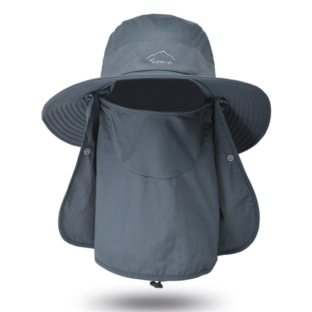 Fishing Hat Sun Cap with Removable Face Cover Neck Flap Outdoor UV Sun Protection Wide Brim Hat