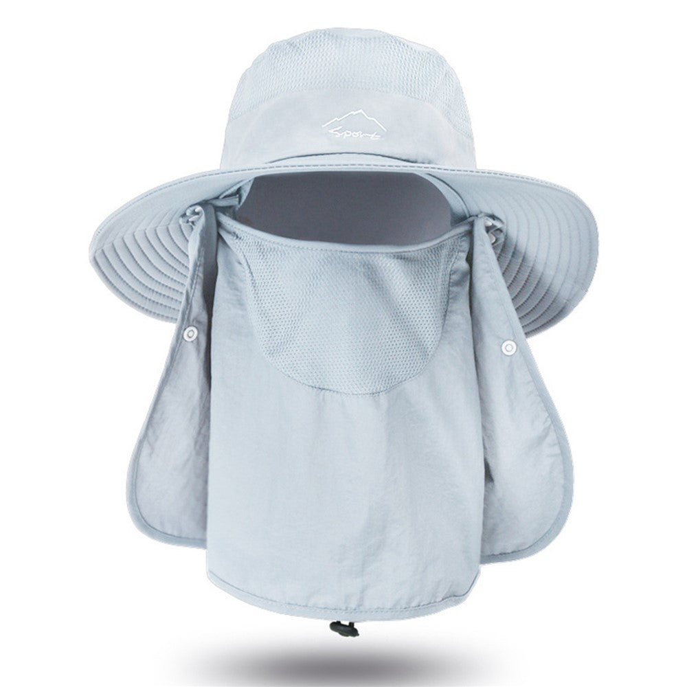 Fishing Hat Sun Cap with Removable Face Cover Neck Flap Outdoor UV Sun Protection Wide Brim Hat