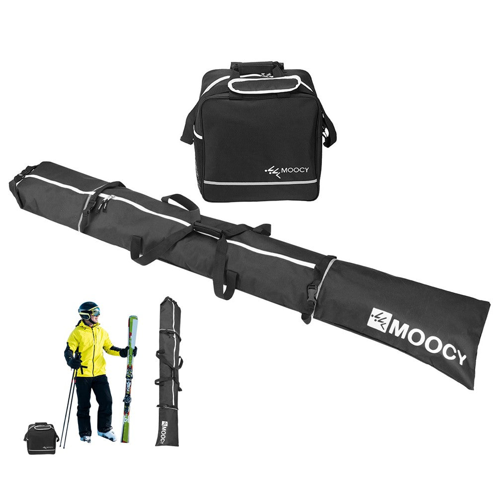 Snowboard Bag + Ski Boot Bag for Skis Gear Up to 200cm and Boots Up to US Size 13