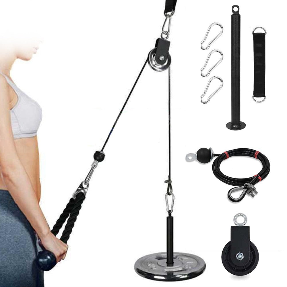 Pulley System Gym Upgraded DIY Fitness Pulley Cable Machine Attachment Loading Pin for Biceps Curl Forearm Triceps Exercise Home Workout Equipment