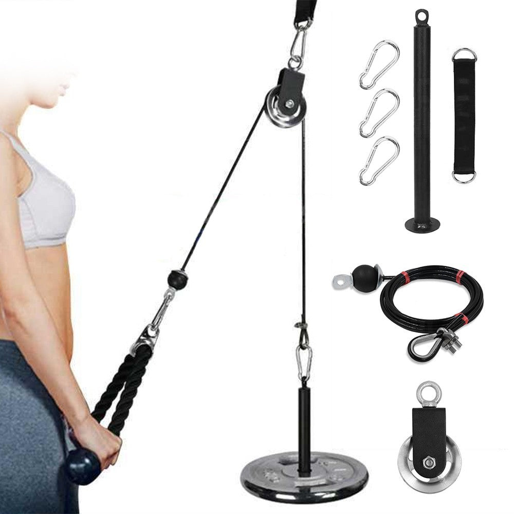 Pulley System Gym Upgraded DIY Fitness Pulley Cable Machine Attachment Loading Pin for Biceps Curl Forearm Triceps Exercise Home Workout Equipment