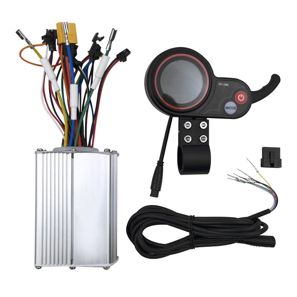 Electric Scooter Motor Controller 48V 20A Aluminium Alloy E-Bike Brushless Motor Controller with Waterproof LCD Display Control Panel