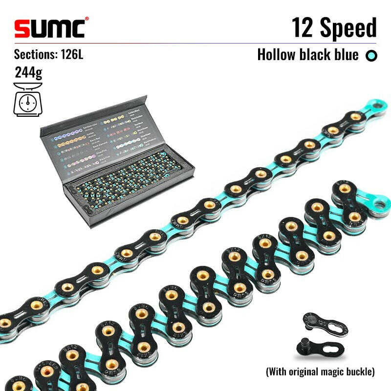 SUMC SX12 12V Bicycle Chain 126L 12 Speed Bicycle Chain with MissingLink for Mountain/Road Bike Bicycle Parts With Original box-WAYBIKER