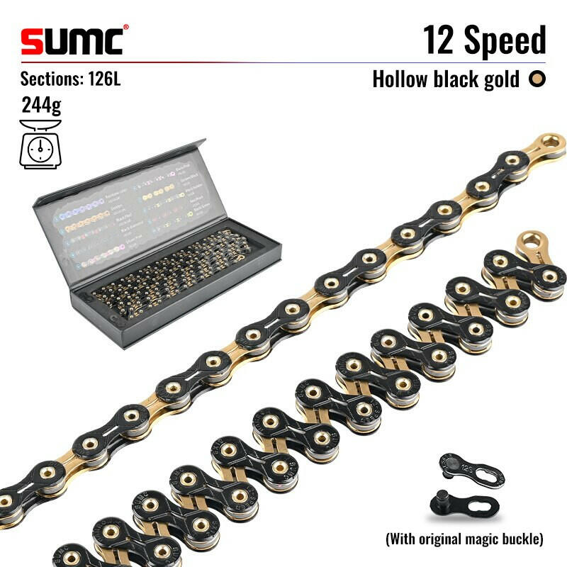 SUMC SX12 12V Bicycle Chain 126L 12 Speed Bicycle Chain with MissingLink for Mountain/Road Bike Bicycle Parts With Original box-WAYBIKER
