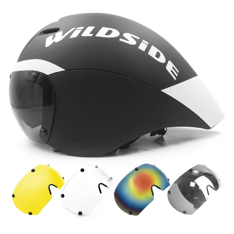 TT Cycling Helmet Lens Goggles Triathlon Tri Aero Road Bike Helmet Timetrial Race Bicycle Helmet Men Casco Ciclismo Accessories-WAYBIKER