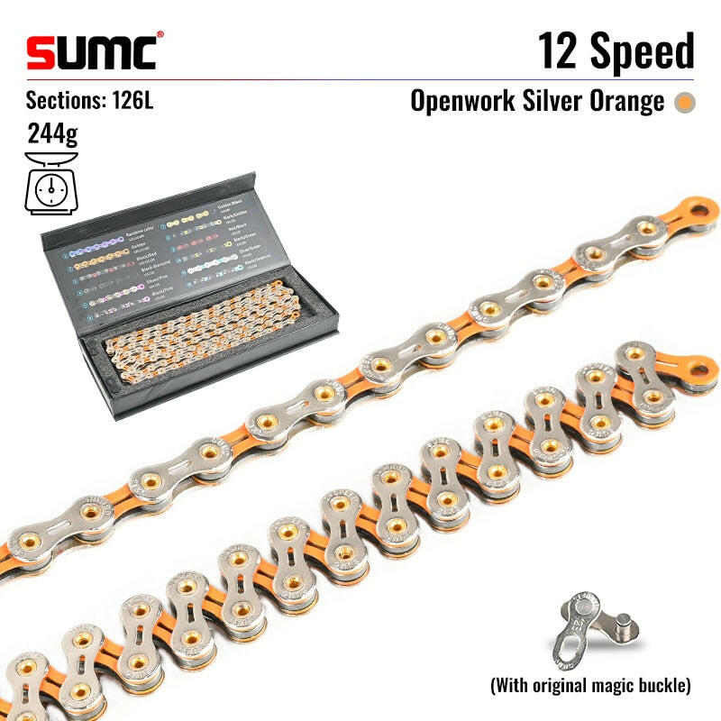 SUMC SX12 12V Bicycle Chain 126L 12 Speed Bicycle Chain with MissingLink for Mountain/Road Bike Bicycle Parts With Original box-WAYBIKER