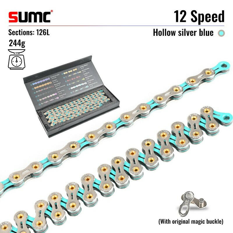 SUMC SX12 12V Bicycle Chain 126L 12 Speed Bicycle Chain with MissingLink for Mountain/Road Bike Bicycle Parts With Original box-WAYBIKER
