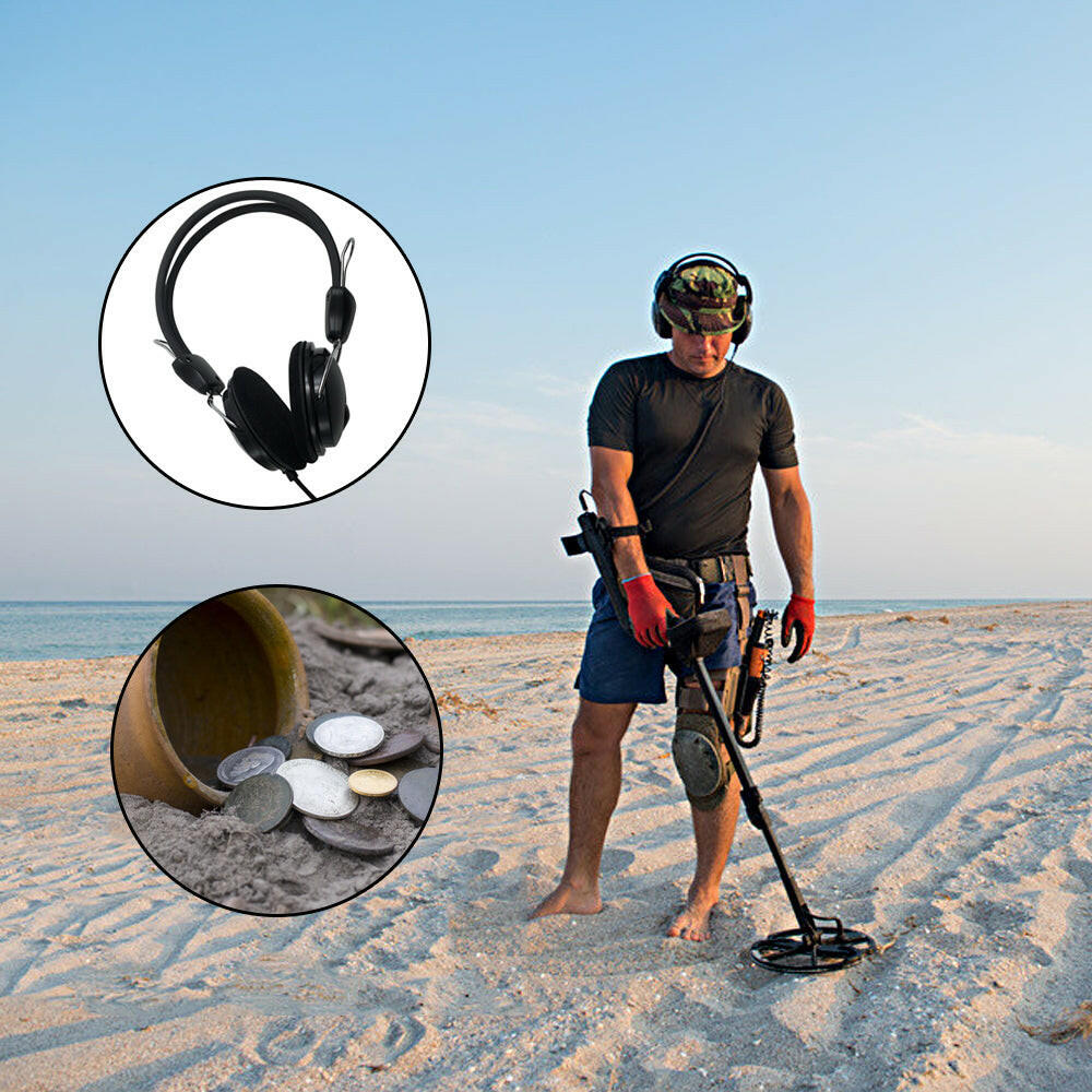 Headset Earphone Earbud Stereo Headphone 3.5mm Port Wired Earphone for Industrial Metal Detector Portable