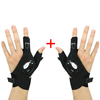 1 Pair Outdoor Fishing Magic Strap Fingerless Gloves Night Light Waterproof Fishing Gloves with LED Flashlight Rescue Tools-WAYBIKER