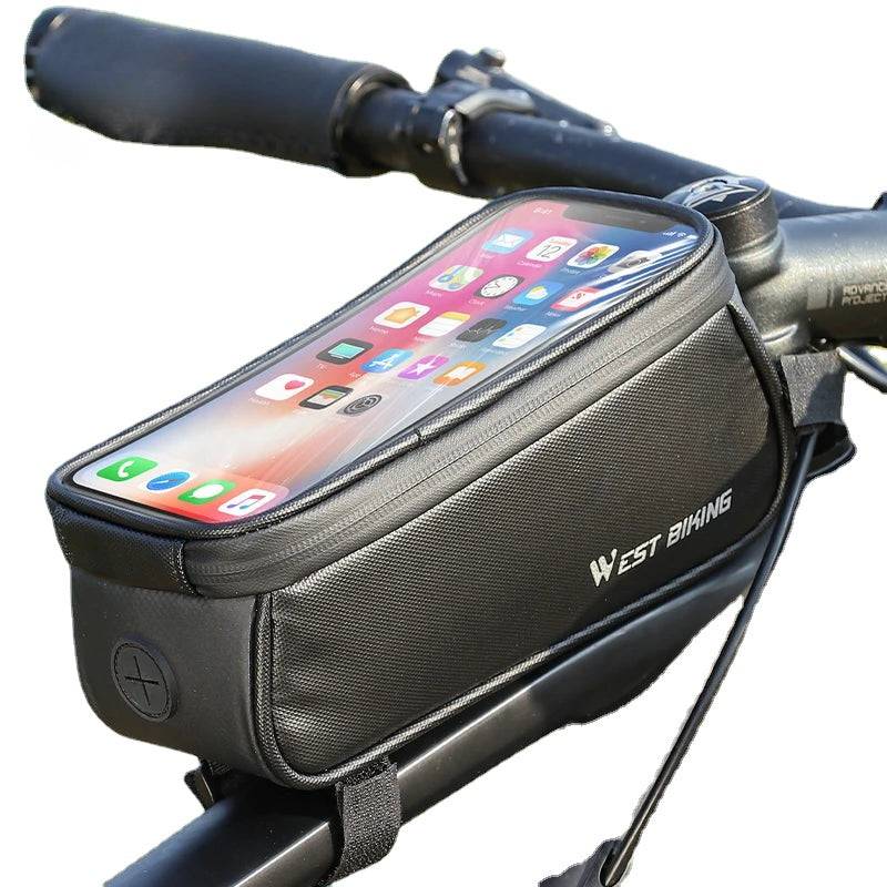 WEST BIKING Waterproof Bicycle Front Frame Bag Touch Screen 7 Inch Phone Holder Cycling Top Tube Bag Road Bike MTB Accessories-WAYBIKER