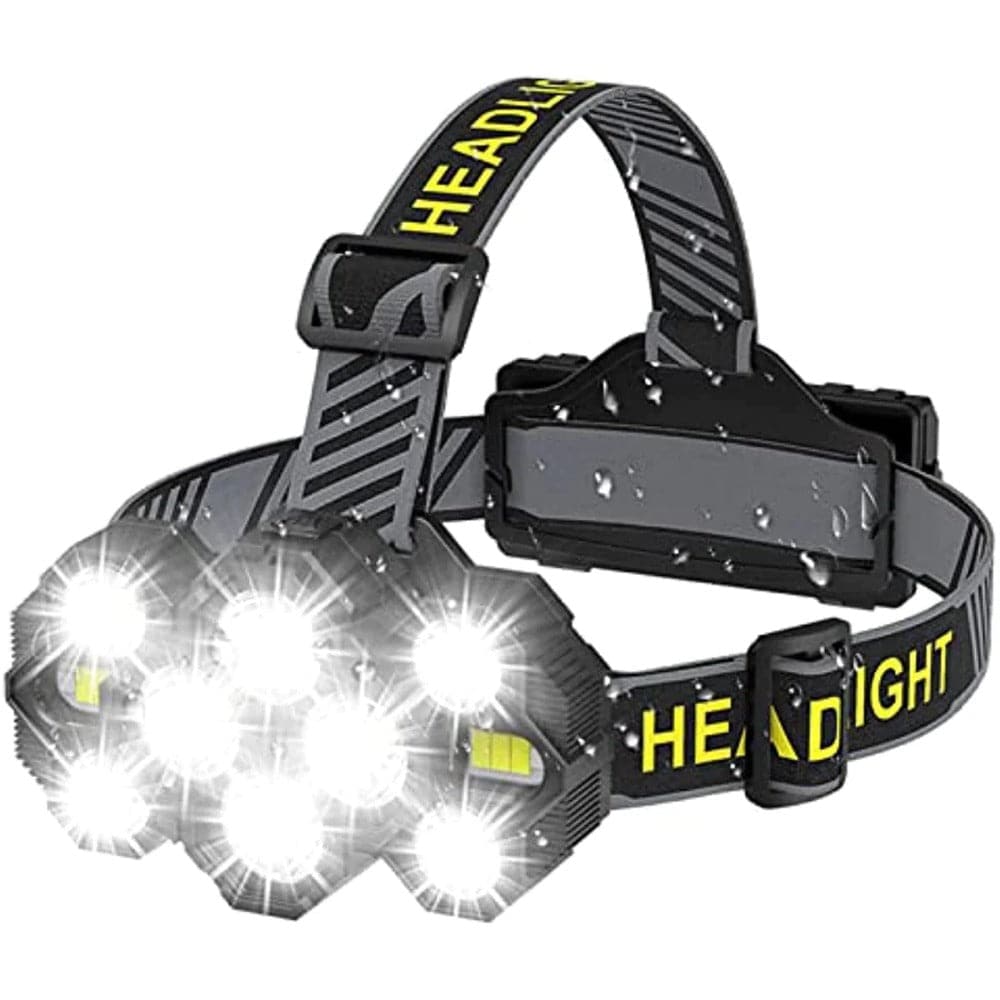 10 LED USB Rechargeable High Power High Lumen Super Bright Head Lamp Powerful Waterproof Head Light with Red Light Fishlight-WAYBIKER