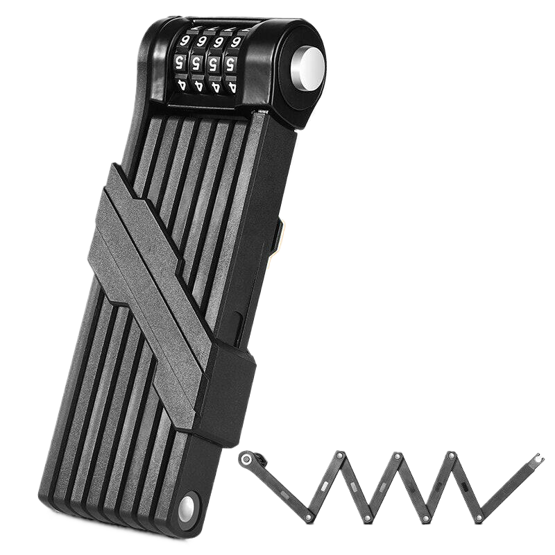 WEST BIKING Bicycle Folding Chain Lock Anti Theft Combination Lock Heavy Duty Safety Motorcycle MTB Road Cycling Electric Lock-WAYBIKER
