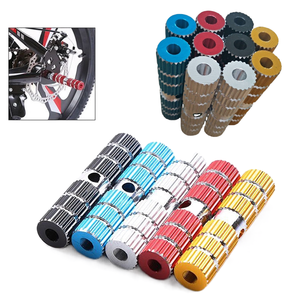 1 Pair Bicycle Pedals Axle Foot Rest Pegs Aluminum Alloy Anti-Slip BMX Bike Rear Wheel Pedal Bike Accessories-WAYBIKER