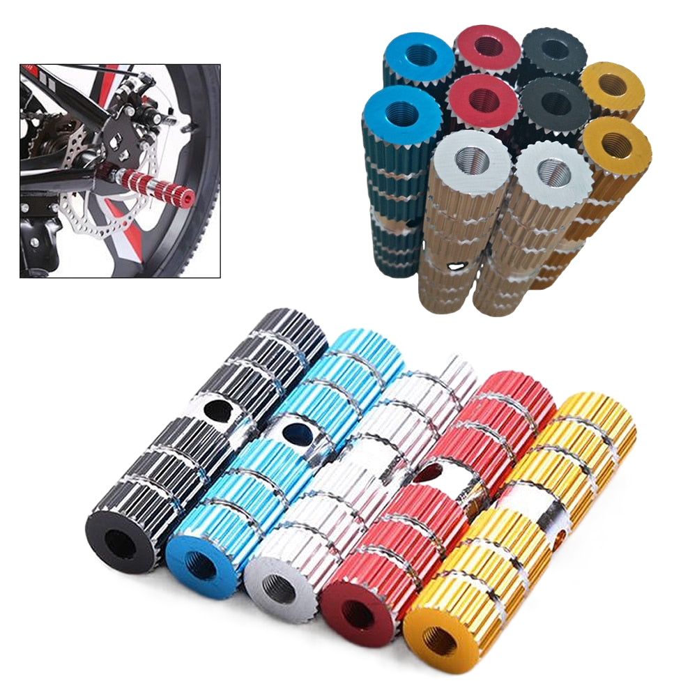 1 Pair Bicycle Pedals Axle Foot Rest Pegs Aluminum Alloy Anti-Slip BMX Bike Rear Wheel Pedal Bike Accessories