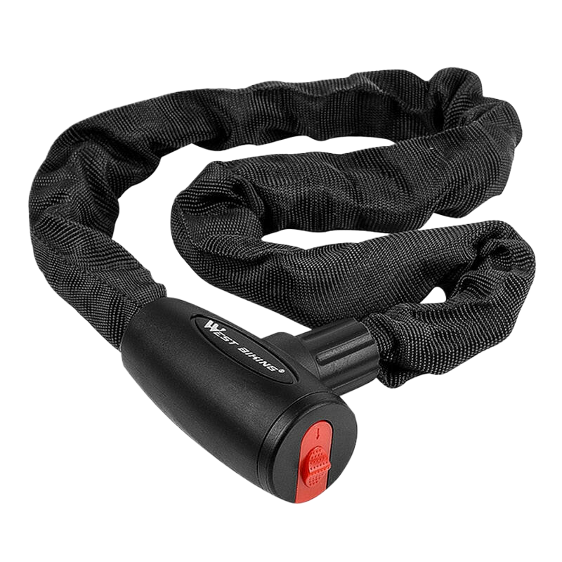 WEST BIKING Anti-theft Bicycle Lock MTB Road Bike Safety Chain Lock With 2 Keys Outdoor Cycling Bicycle Accessories Bike Locks-WAYBIKER