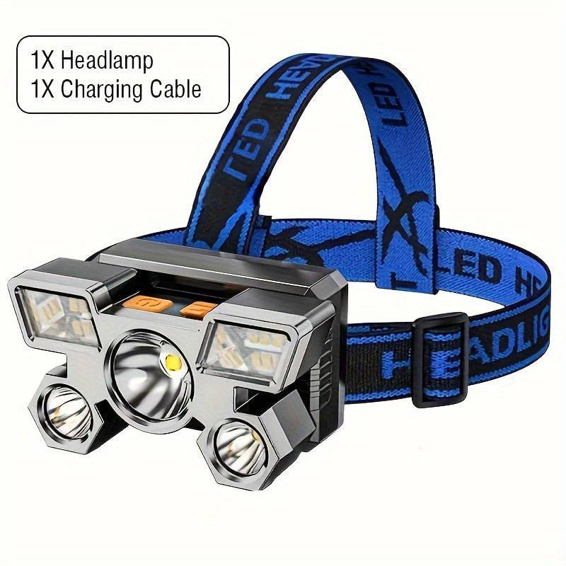 Rechargeable LED Headlamp For Outdoor Adventures - Bright, Long-Lasting, And Convenient-WAYBIKER