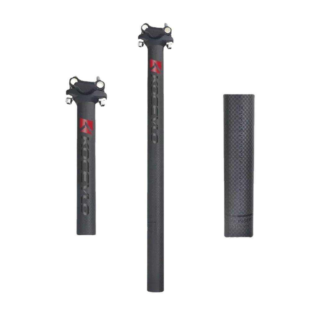 KOCEVLO Carbon Seatpost 27.2/30.9/31.6mm Matte Black MTB/Road Bike Seat Post Length 350/400mm Seat Tube Bicycle Parts-WAYBIKER
