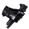 1 Pair High Quality Full Finger Black Riding Gloves  Men PU Leather Glove Winter Warm Touch Screen Gloves-WAYBIKER