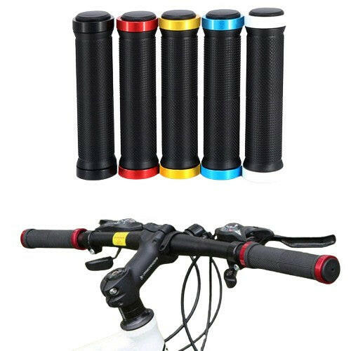 1 Pair Bicycle Handlebar Grips Aluminum Alloy Lock Ring MTB Handle Bars Grips Mountain Road Bike Grips Cycling Accessories-WAYBIKER