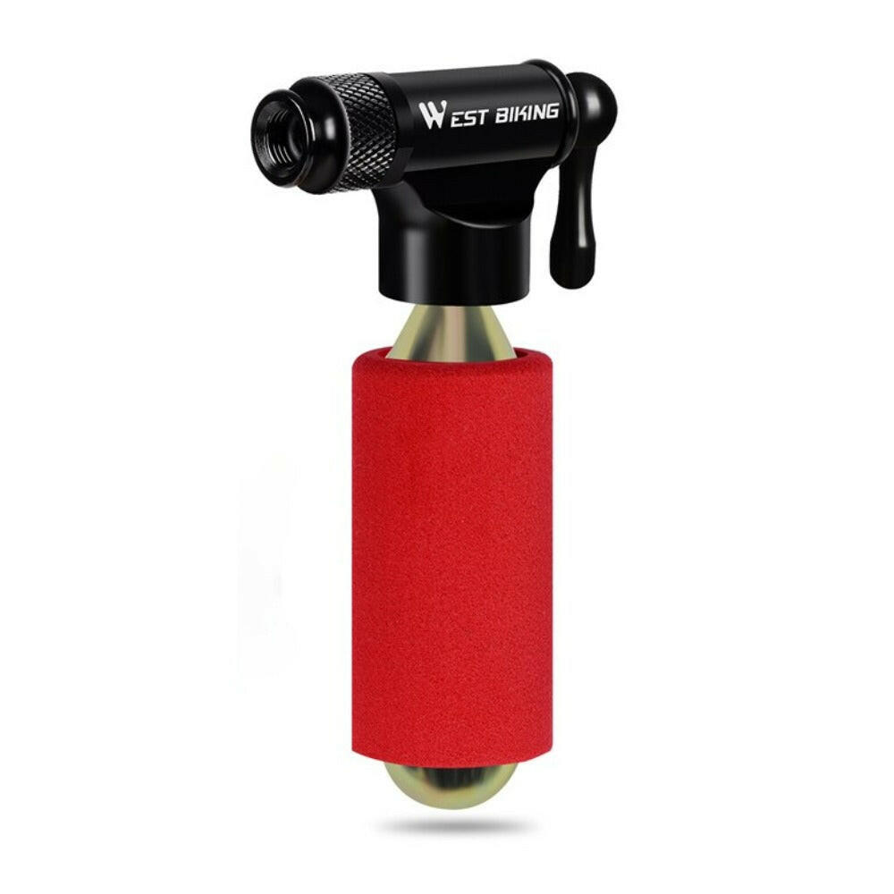 WEST BIKING Mini Bicycle CO2 Pump Portable Tire Inflator For Schrader Presta Adapter MTB Road Bike Aluminum Alloy Automatic Pump-WAYBIKER