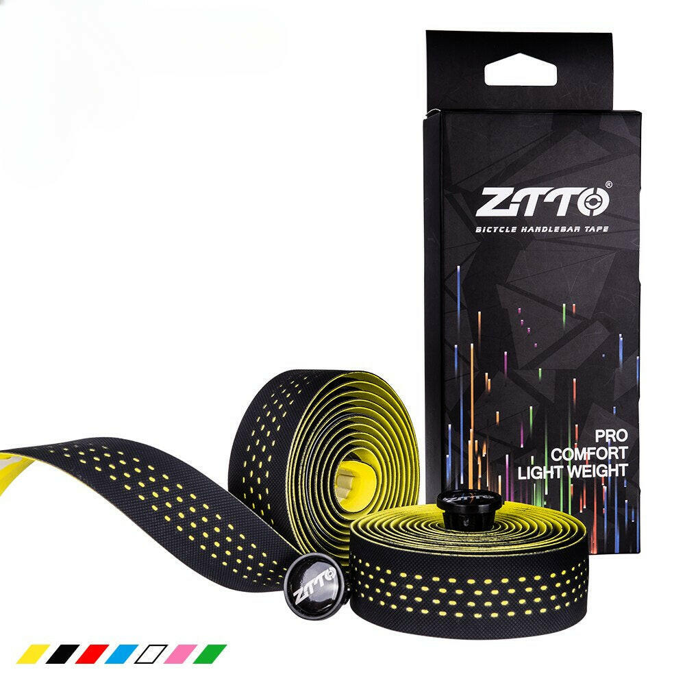 ZTTO Road Bike Bar Tape High Quality Vibration Damping Anti-Vibration EVA PU Handlebar Bar Tape Colorful Wrap +2 Bar Plug