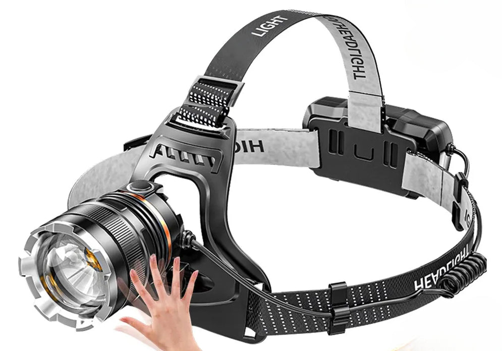 LED Headlamp Sensor XHP90.2 Headlight with 2*18650 Battery Flashlight USB Rechargeable Head Lamp Torch Light Lantern