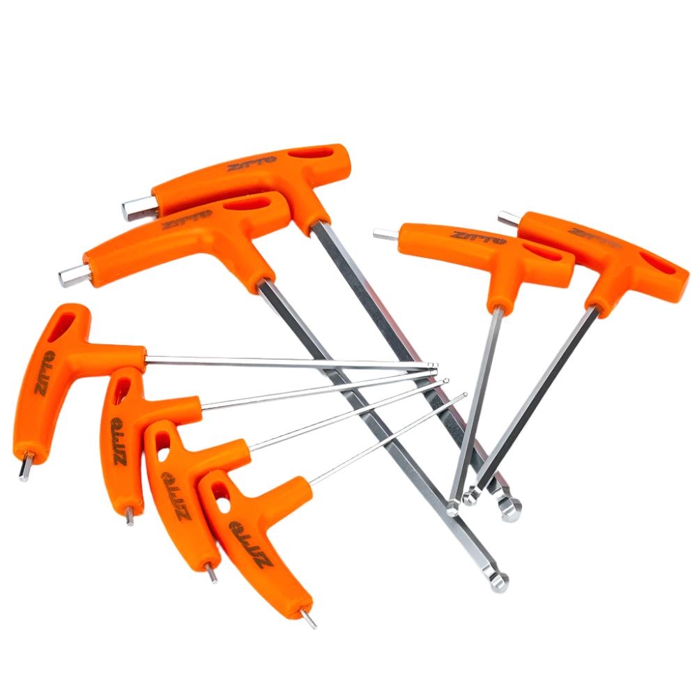 ZTTO Hex key Allen Wrench Hand Tool 2/2.5/3/4/5/6/8/10mm Universal Quick Snap Adapter 2 in1 Ball/Flat Head Chrome Vanadium Steel-WAYBIKER