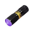 9 LED 395-400nm UV Light Flashlight Mini Torch Money Ore Leakage Id Invisible Ink Marker Pet Stains Cat Tinea Checker Use AAA