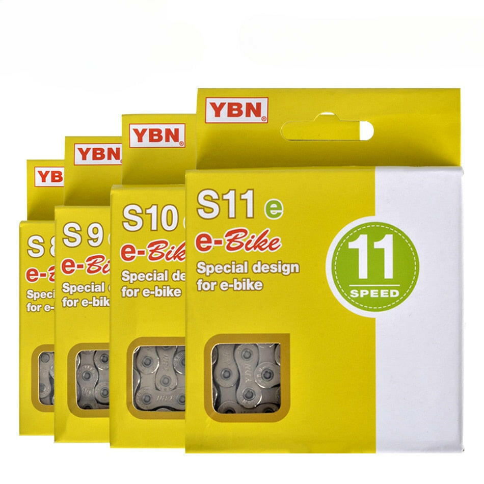 YBN E-Bike Chains 8/9/10/11/12 speed Electric bicycle chain Special design For Mid-Motor BOSCH E-Bike and SHINANO e-Bike System-WAYBIKER