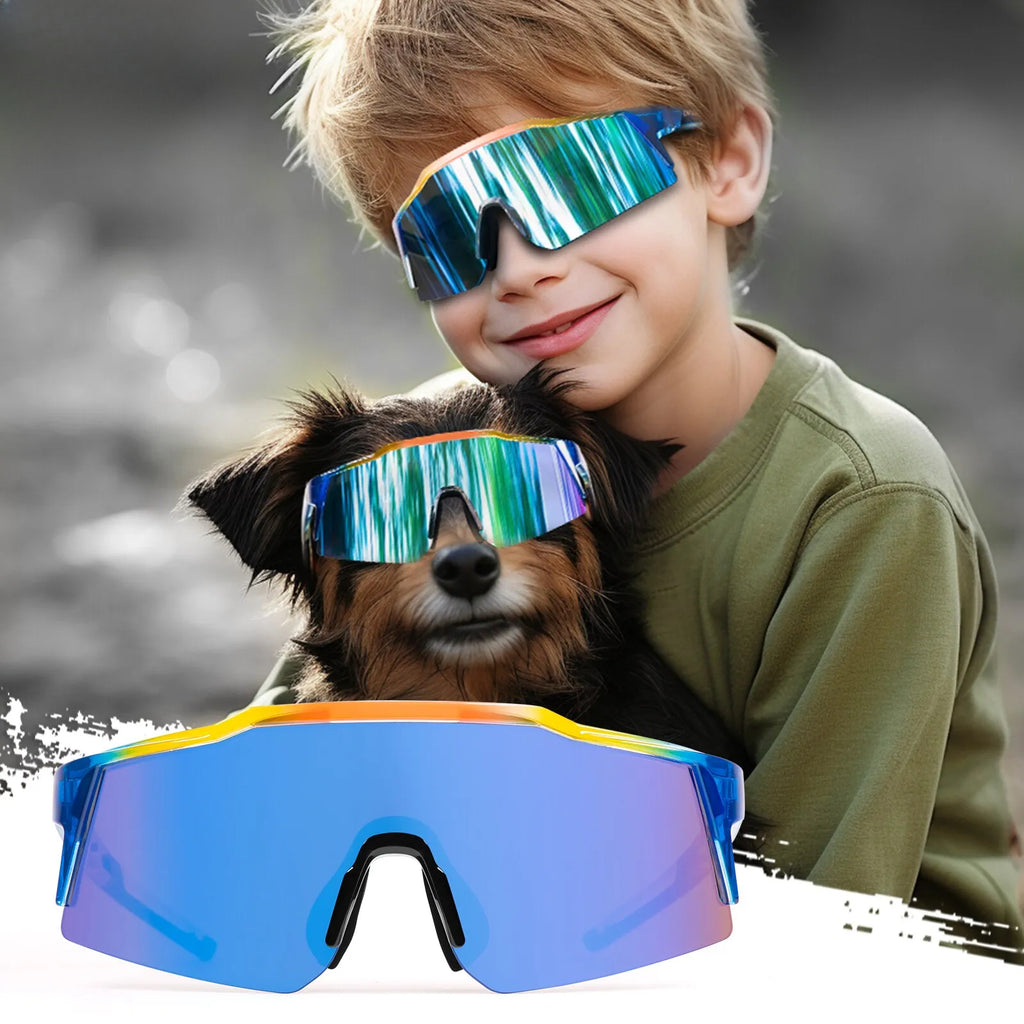 Kapvoe Cycling Sunglasses Suitable For Children Aged 5-17 Years Girls Boys Glasses Outdoor Sun Glasses Protection Classic Kids