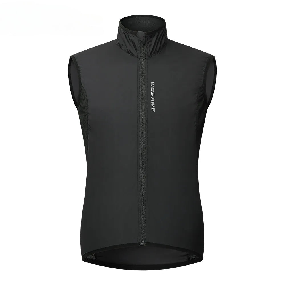 WOSAWE Women Reflective Cycling Vest Solid Woven Sportswear Men Cycling Windbreaker Water Repellent Windproof MTB Bike Jacket