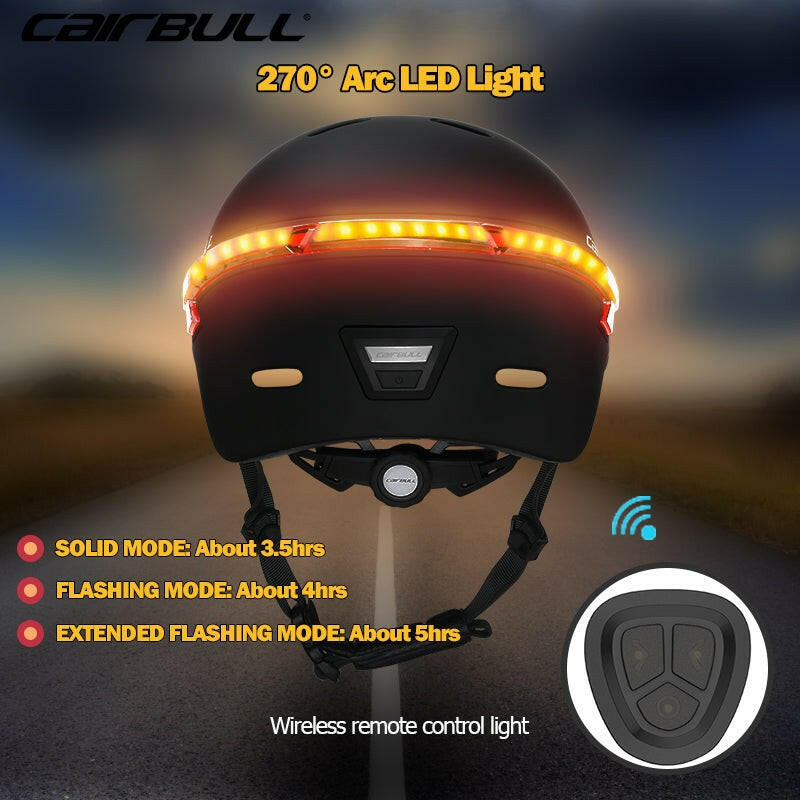 2022 Cairbull Newest Road Bike Helmet Remote Control 270° Surround LED Light USB Charging Unisex Cycling Helmet for Night Riding-WAYBIKER