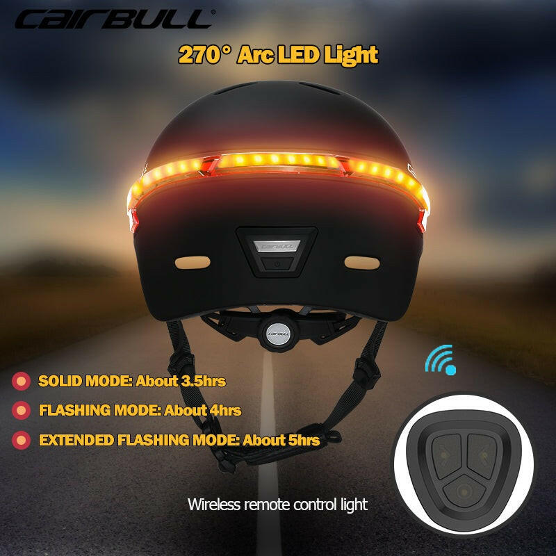 2022 Cairbull Newest Road Bike Helmet Remote Control 270° Surround LED Light USB Charging Unisex Cycling Helmet for Night Riding