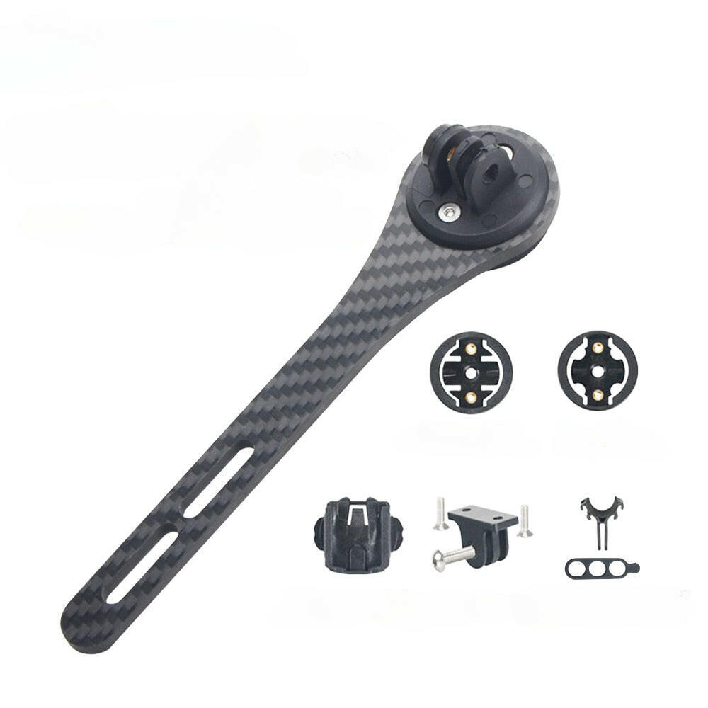 RIRO Bicycle Carbon Fiber Computer Holder Road Bike GPS Mount Cycling Stopwatch Speedometer Rack for GARMIN/Bryton/Wahoo/GOPRO-WAYBIKER