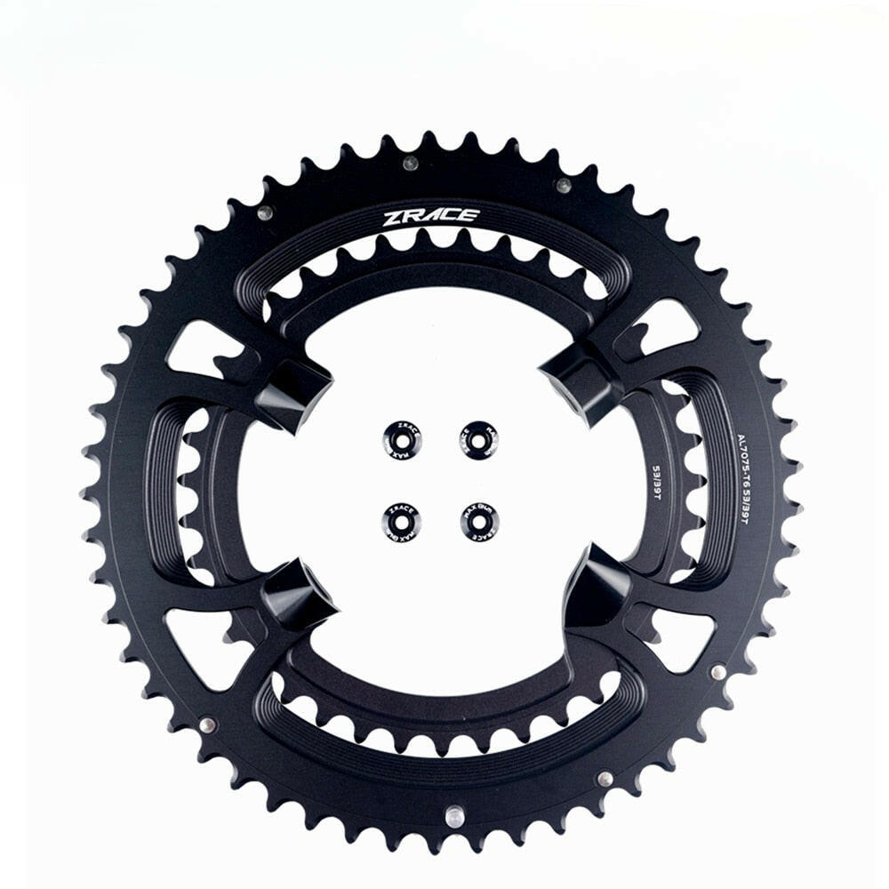 ZRACE 105 FC-R7000 / ULTEGRA FC-R8000 / DURA-ACE FC-R9100 Asymmetric Road Chainring, 50-34T 52-36T 53-39T, 110BCD BCD110 4-Bolts-WAYBIKER