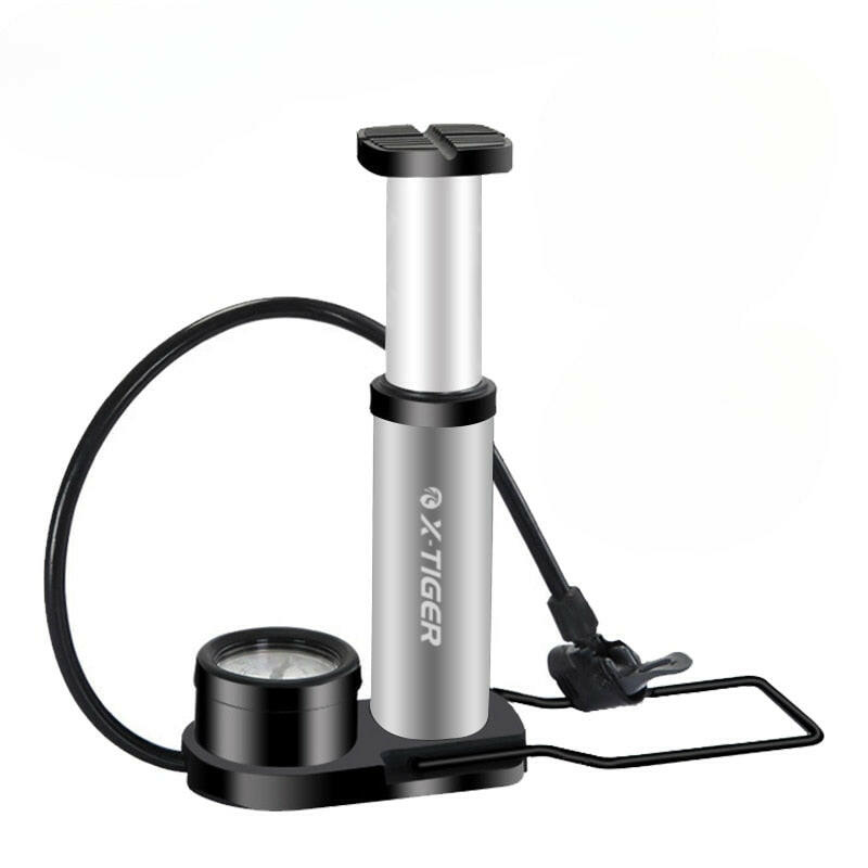 X-TIGER Bicycle pump Outdoor Portable Foot Bike Pump with Pressure Gauge 120Psi Aluminum Valve MTB Bike Air Pump Accessories-WAYBIKER