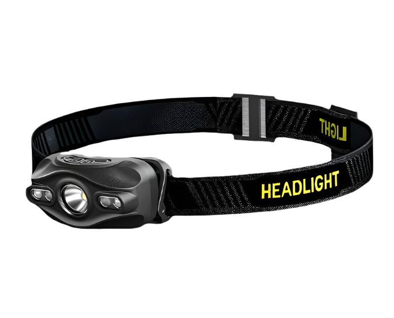 Smiling Shark TD0143 Headlight Wave Induction Headtorch Waterproof Rechargeable Headlamp for Hiking Night Working Fishing