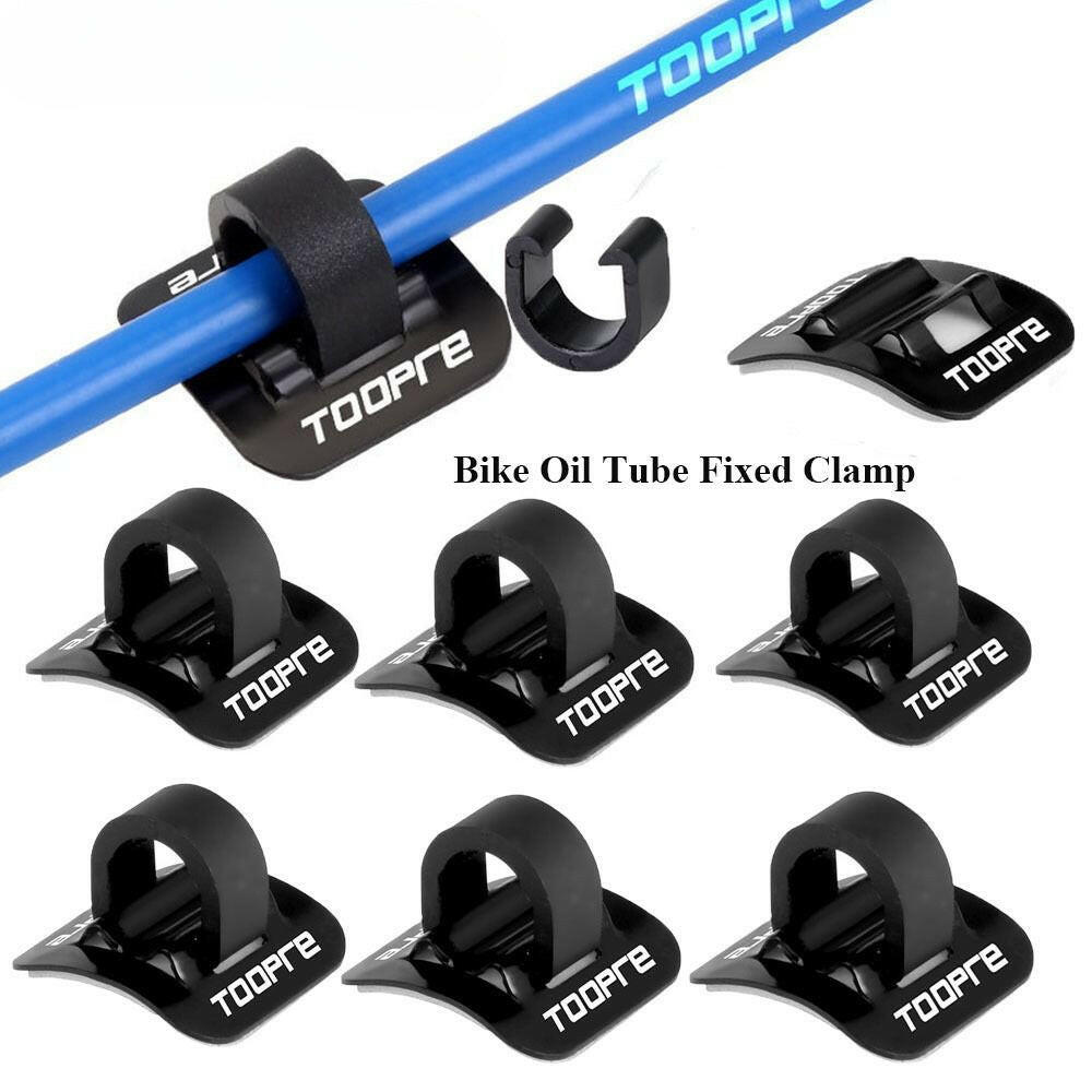 TOOPRE 5/10pcs Aluminum Bike Oil Tube Fixed Clamp Conversion Trap Adapter Bicycle Shifter Brake Cable Set Frame U Buckle Tube Cl