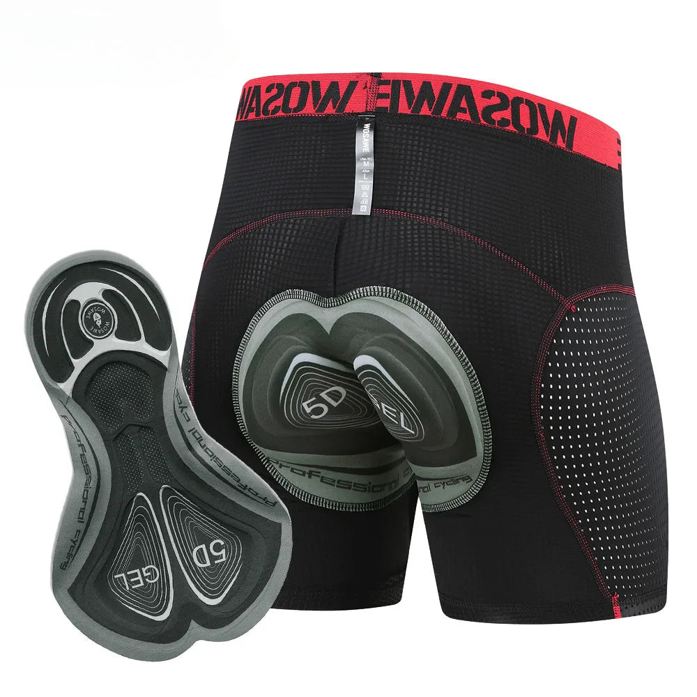 WOSAWE Men's Cycling Shorts 5D Padded Breathable Mesh Cycling Underwear Shockproof Bicycle Underpant MTB Road Bike Riding Shorts-WAYBIKER