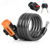 Xunting Bike Lock Coiled Secure Keys Bike Cable Lock with Mounting Bracket Weathproof Anti Theft Scooter Bicycle Lock-WAYBIKER