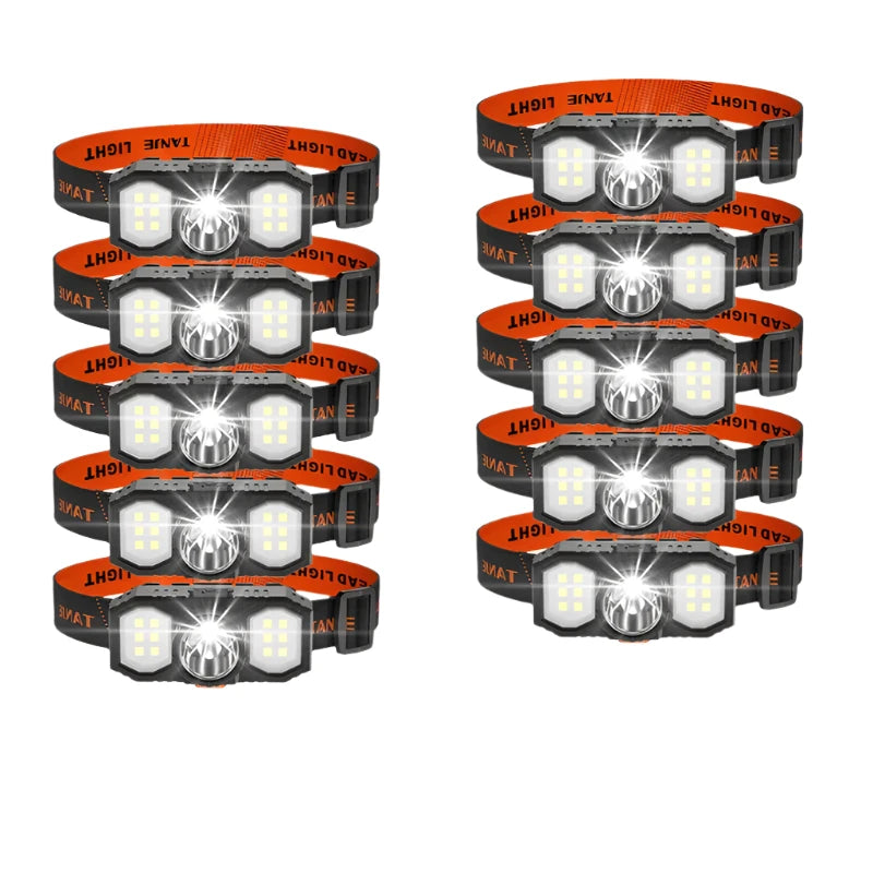 Led COB Strong Light Headlamp USB Rechageable Headlight Portable Fishing Camping Outdoor Waterproof Head Lamp Work Flashlight-WAYBIKER