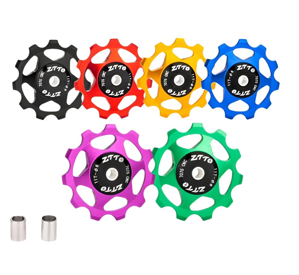 ZTTO MTB Bicycle Rear Derailleur Jockey Wheel 11T 13T Steel Bearing Pulley AL7075 CNC Road Bike Guide Roller Idler 4mm 5mm 6mm-WAYBIKER