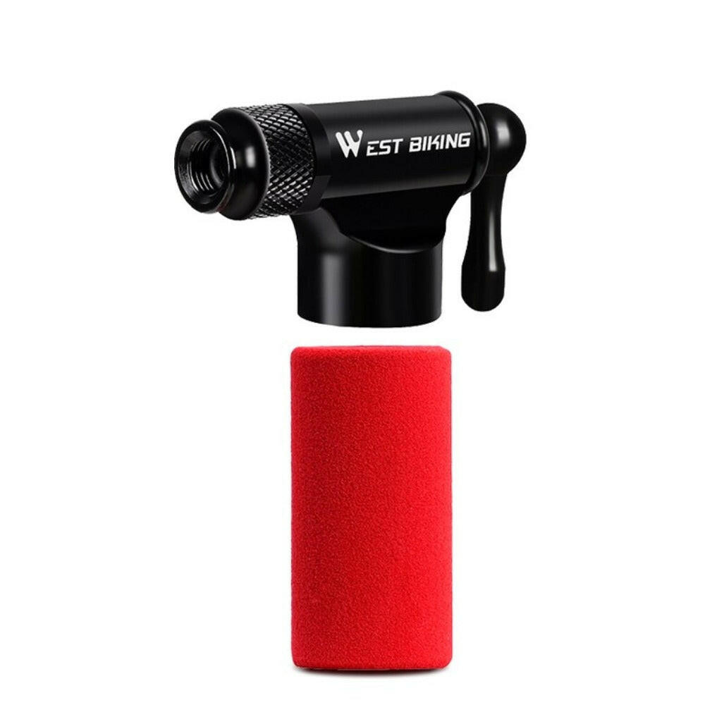 WEST BIKING Mini Bicycle CO2 Pump Portable Tire Inflator For Schrader Presta Adapter MTB Road Bike Aluminum Alloy Automatic Pump-WAYBIKER